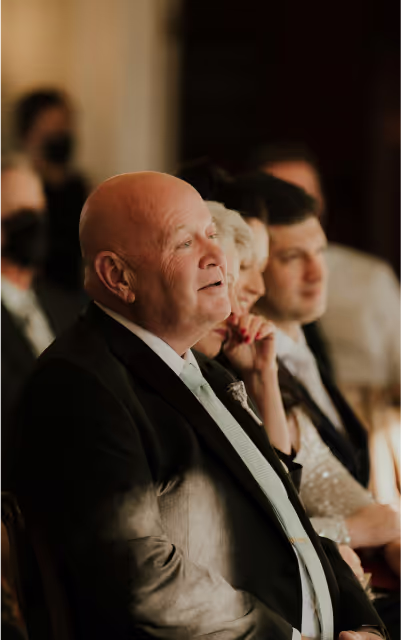 Guests at a wedding